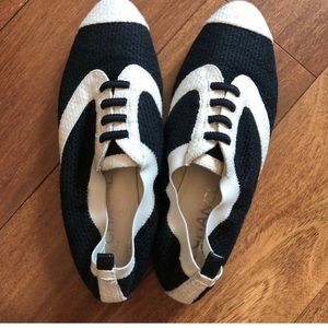 Chanel runway tweed flats